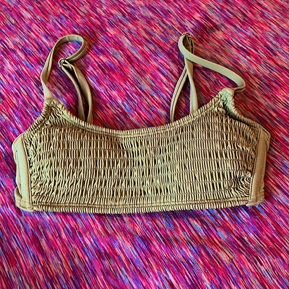 Target bikini top, sage green, smocked